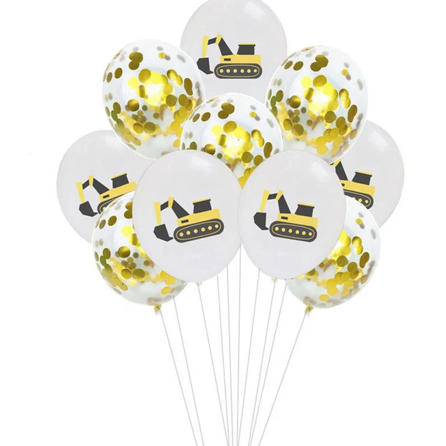 20 pezzi set palloncini 12 pollici escavatore colorato camion palloncini stampa pellicola alluminio