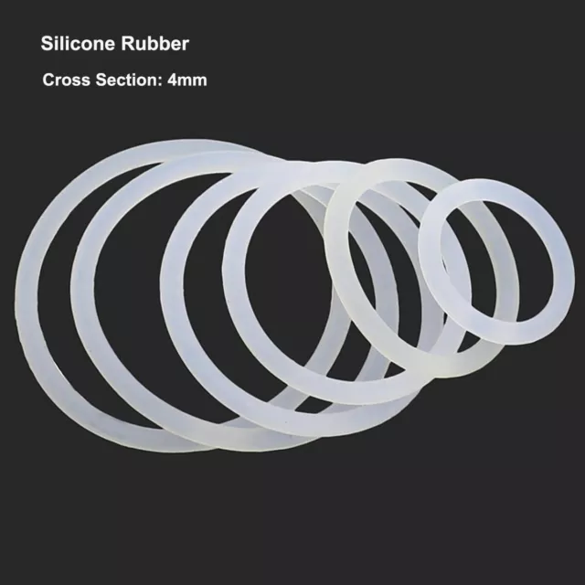 CS 4mm O Ring Seal Food Grade Silicone Rubber White O-Ring Sealing Washer Gasket