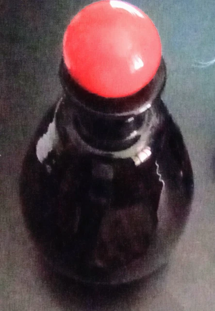 BOTTIGLIA NERA con Tappo rosso + 5 bicchierini - VETRO MURANO DESIGN TOSO