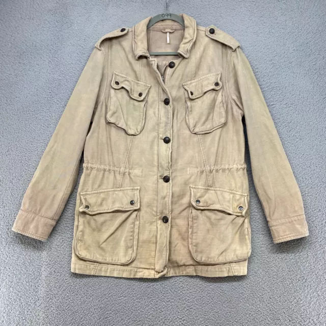 Free People Jacket Womens Medium Not Your Brothers Surplus Military Tan Utility