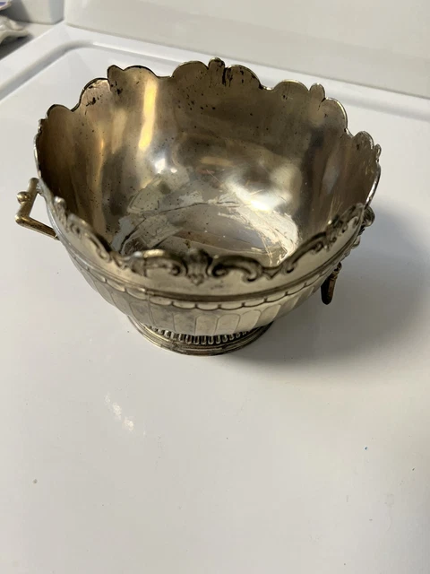 Victorian Style Monteith Bowl Hallmarked Silverplate