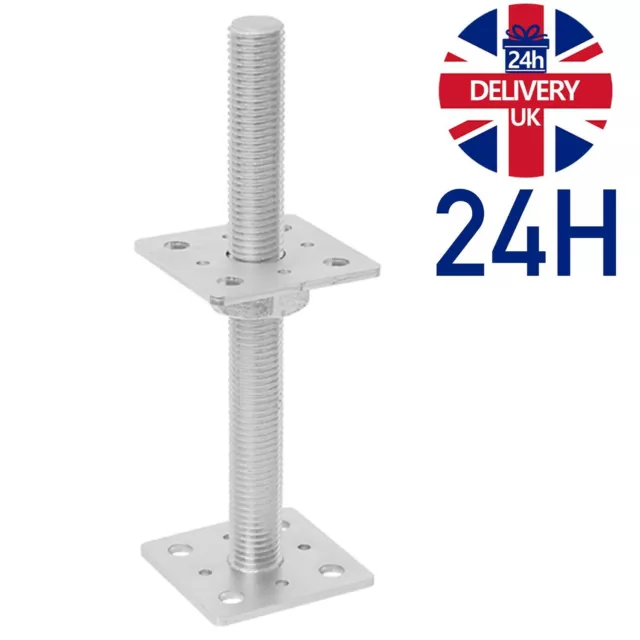 Heavy Duty Galvanised Adjustable up to 25cm Bolt Down Post Support Base Bracket
