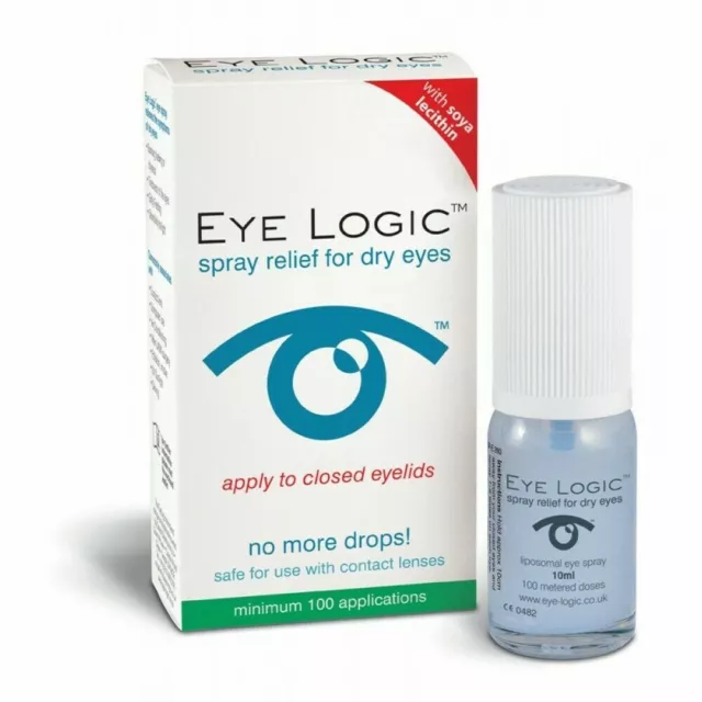 3 x Eye Logic Spray Relief für trockene Augen 10ml - Bulk Buy Saver 300 Dosen 3