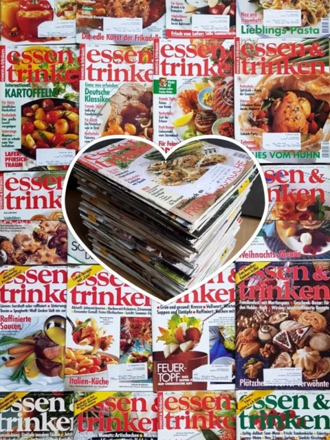 50x Essen & Trinken Zeitschrift Sammlung großer Stapel Magazin Rezepte 1990er