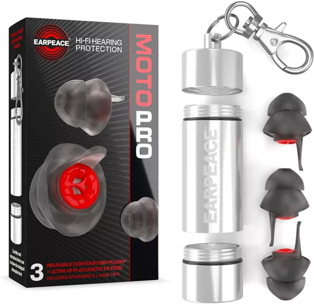 Earpeace MOTO PRO High Fidelity Earplugs Ear Protection Plugs Biker Motorbike