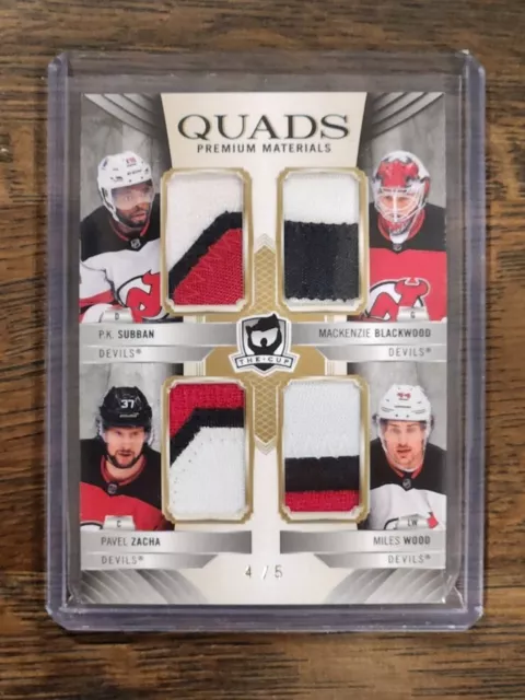 2020-21 The Cup Quads Premium Materials Devils Subban Blackwood Zacha Wood 4/5