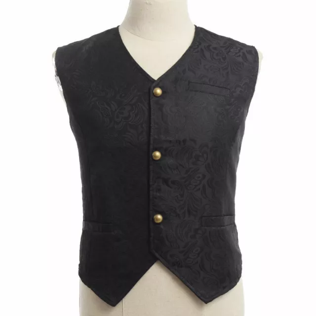 Gilet uomo nero jacquard broccato gotico vittoriano barocco steampunk XXL-XXXL Gilet uomo nero jacquard broccato gotico vittoriano barocco steampunk XXL-XXXL