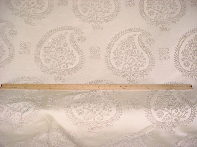 3-7/8Y Kravet Lee Jofa Golden Beige Floral Paisley Chenille Upholstery Fabric 2