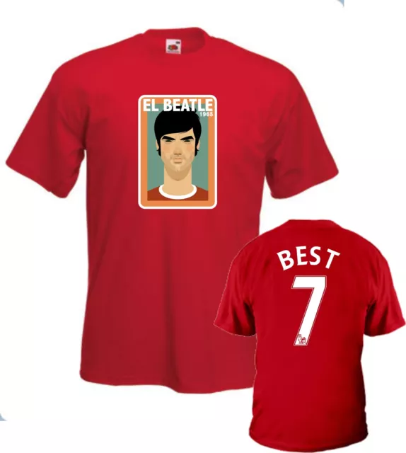 T-Shirt Hi-Qty Fruit El Beatle 1968 George BEST 7 Manchester United tg. S->XL