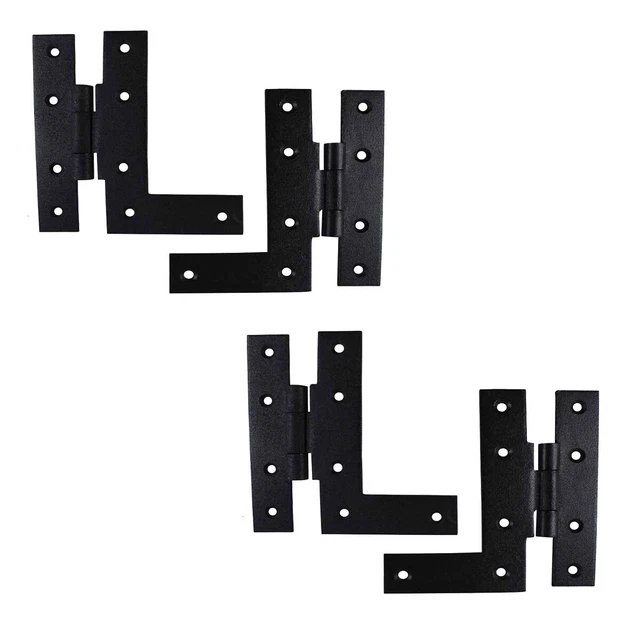 Pair Offset H-L Cabinet Hinge Wrought Iron 4" H Pack of 2 | Renovator's Supply