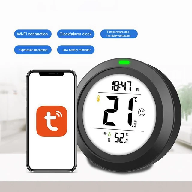 Termometro WiFi Igrometro 83×83×32 mm APP BT Rilevatore Bluetooth Display