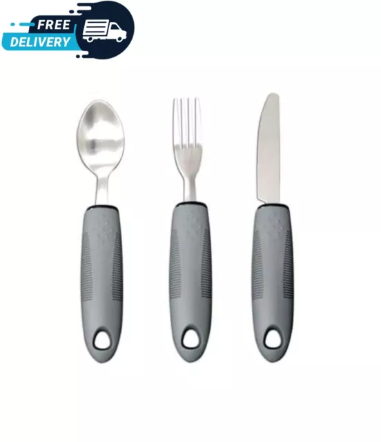 Easy Grip Cutlery Set Eating Aid Comfort Elderly Disabled Utensil Fork Spoon UK