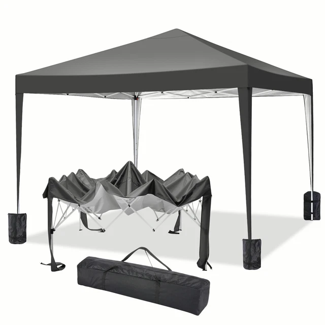 3x3M Pavillion Faltpavillon WASSERDICHT Pop Up Gartenzelt Dachmaß Gartenpavillon