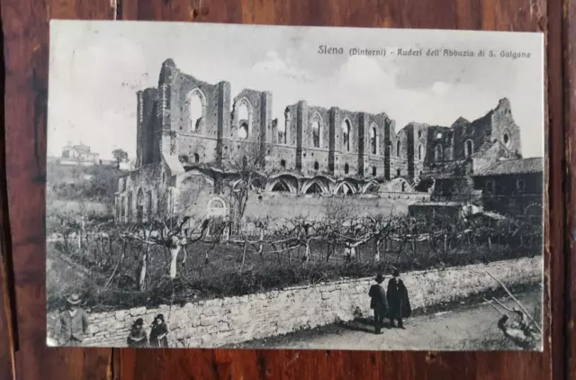 cartolina - SIENA - ruderi dell'Abbazia di San Galgano - viaggiata