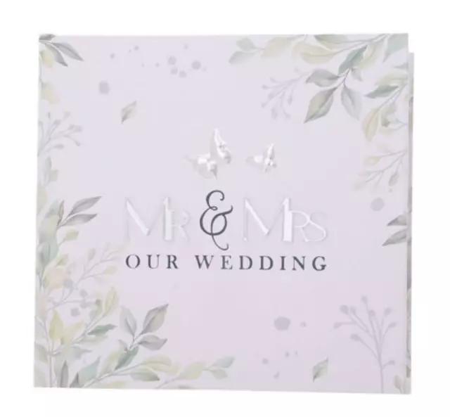 WEDDING PHOTO ALBUM Mr & Mrs bride groom pockets details 4x6 pages guest book