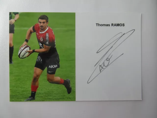Autographe Thomas Ramos sur carte photo Rugby 4