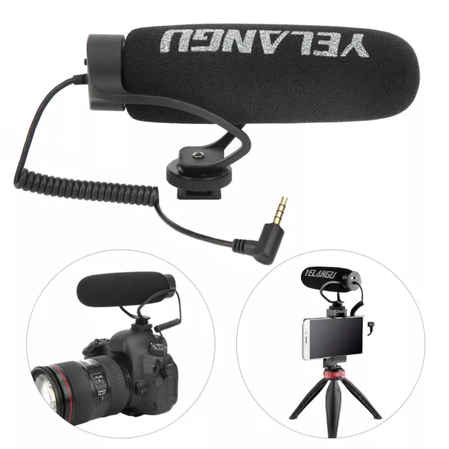 On-camera Microphone Noise Reduction Mic For DSLR Mobile Phone News Interview