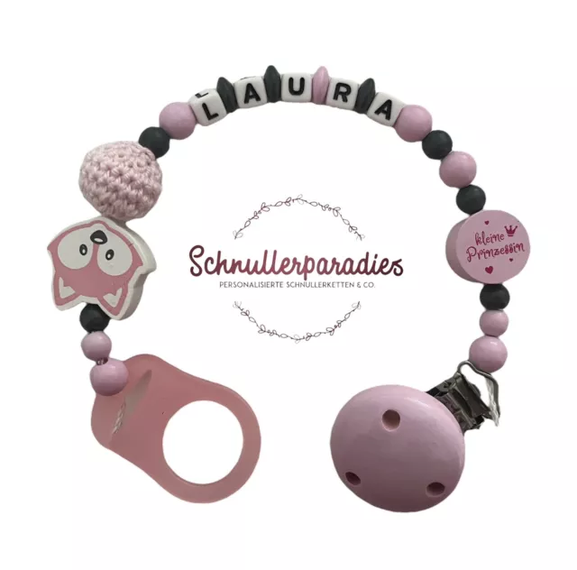 Schnullerkette mit Namen Junge Mädchen Geburt Taufe Geschenk