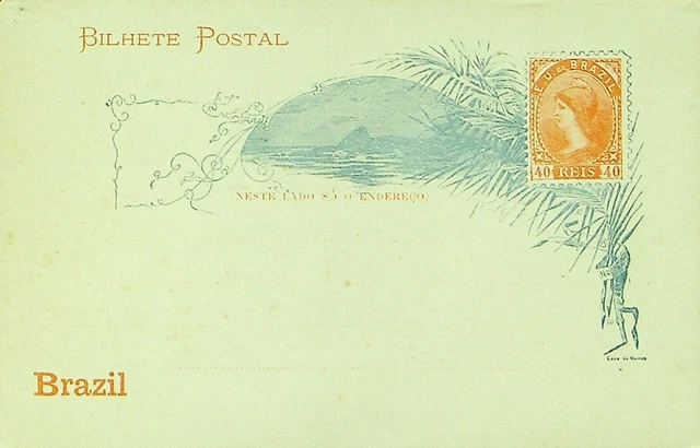 Sephil Brazil 40 Reis Fein Ungebraucht Postal Kartenhalter