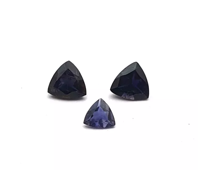 Natural Iolite Trillion Cut Loose Gemstone 3 Pcs 4-5 MM 0.90 CT