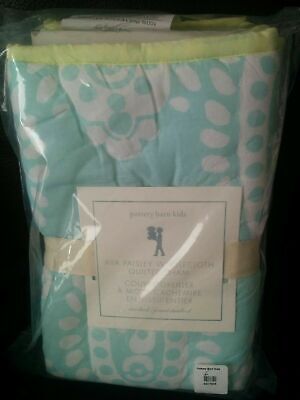 Pottery Barn Kids Ava Paisley Quilted Standard Pillow Cover Sham Blue NWT