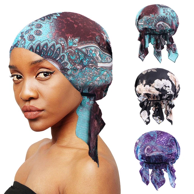 Women's Silk Night Sleep Cap Hair Bonnet Hat Head Cover Satin Turban Headscar R3