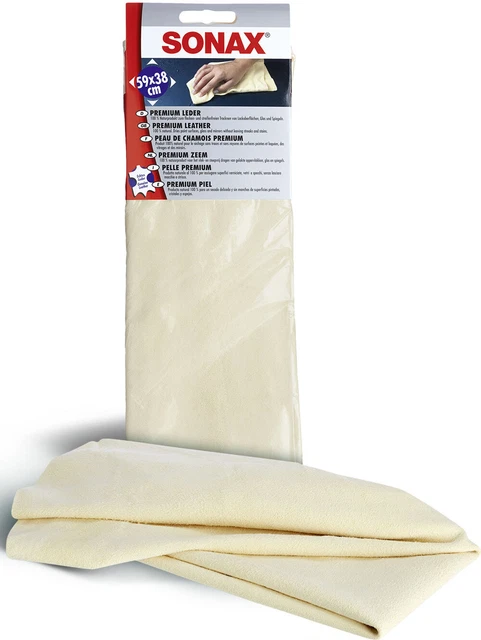 SONAX PremiumLeder - Ledertuch Naturleder Autoleder 59 x 38cm