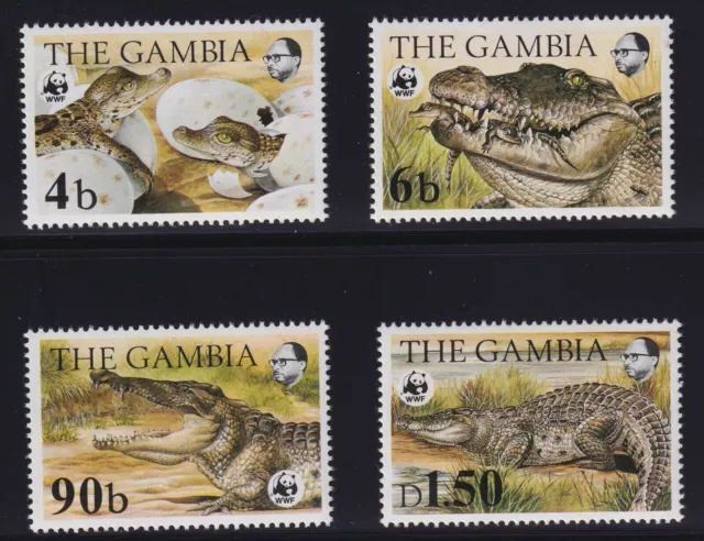 Wwf 1984 Gambia Crocodiles  Set Of 4 Stamps Mnh  W-011