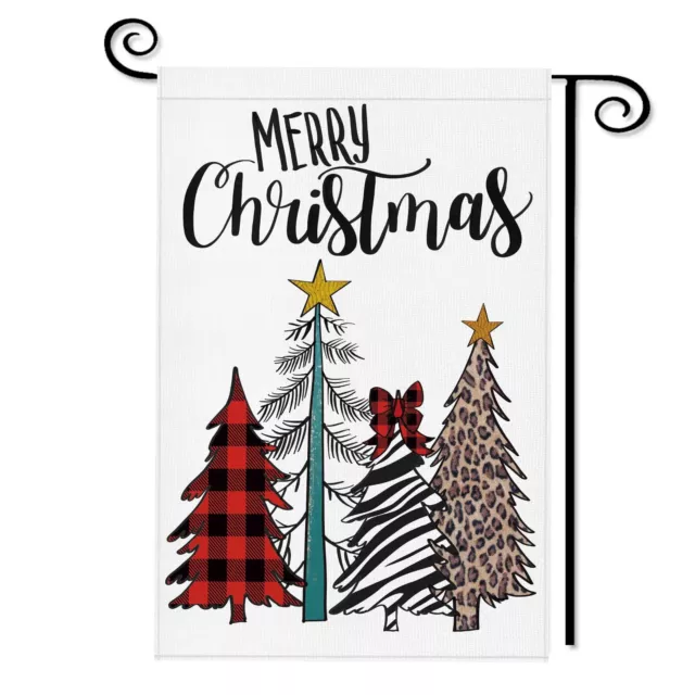 Merry Christmas Tree Garden Flag: Farmhouse Christmas Decorations Outdoor Yard