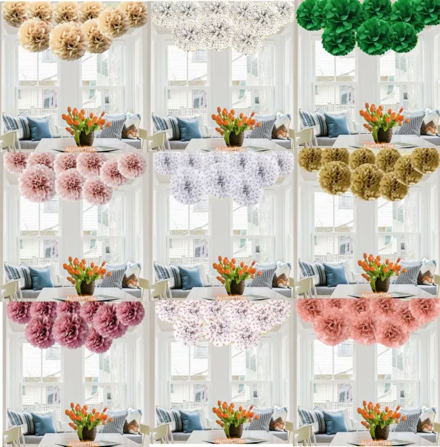 9 Stck. Einfach Stoff Papier Bommel Bommel Blumenball Geburtstag Hochzeit Party