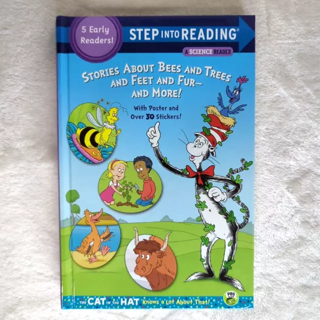 Dr Seuss Cat Hat Stories About Bees Trees Feet Fur-Step Into Reading w/Stickers