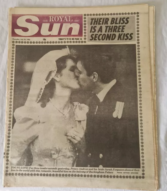 1986 The Royal Sun Newspaper Sarah Ferguson & Prince Andrew Wedding