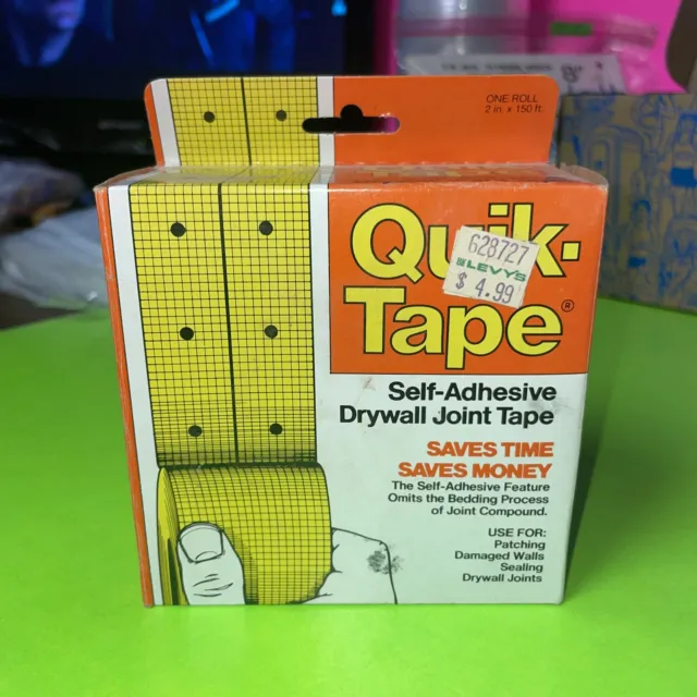Quik-Tape Self Adhesive Drywall Joint Tape 2" x 150 ft Patching Damaged Wall NOS