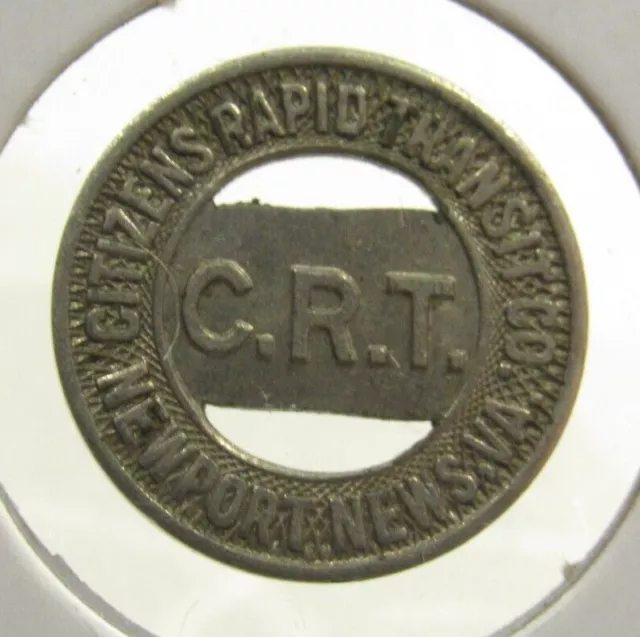 1948 Citizen's Rapid Transit Co. Newport News, VA Bus Token - Virginia Virg.