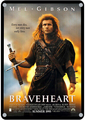 BRAVEHEART Movie POSTER Metal Tin Sign Wall Poster Plate