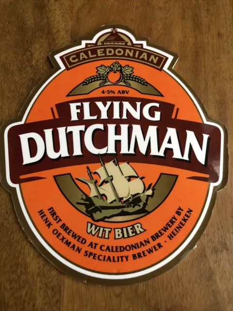 Beer pump clip badge front CALEDONIAN brewery FLYING DUTCHMAN real ale Scotland