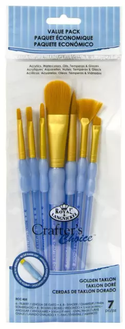 Royal & Langnickel Crafter's Choice Oval Variety Synthetic Paint Brush Set 7pc