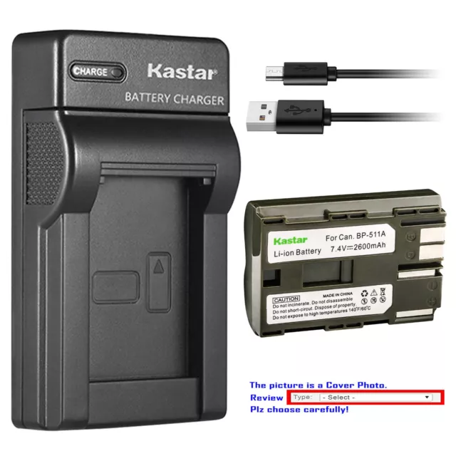 Kastar Battery Slim Charger for Canon BP-511 CG-580 & PowerShot G2 PowerShot G3