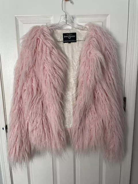 SpiritHoods Pink Alpaca Faux Fur Coat Size M