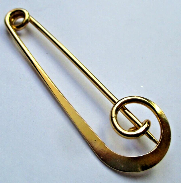Broche Vintage Ancienne - Couleur Or - Motif Tableau Satiné - Numéro 5877 - Occasion