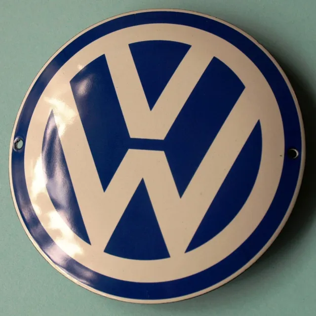 VW = Tür Emailschild Wolfsburg um 2005 MAKELLOS Polo Golf Bulli Käfer VOLKSWAGEN