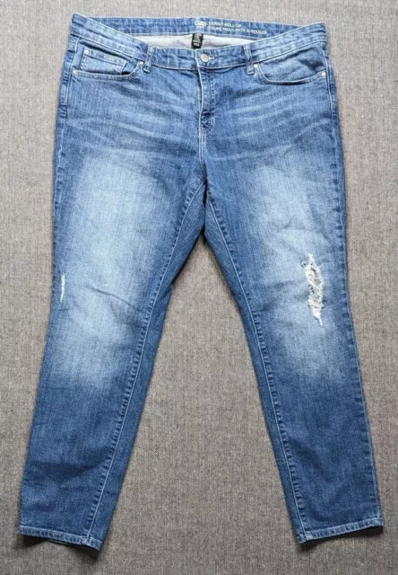 Gap Jeans Womens Size 16 Skinny Roll Up Medium Wash Denim Blue Stretch 5 Pocket