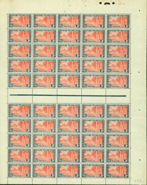 French Guiana 1929- MNH stamps. Yvert Nr.: 132. Sheet of 50... (EB) AR1-01164