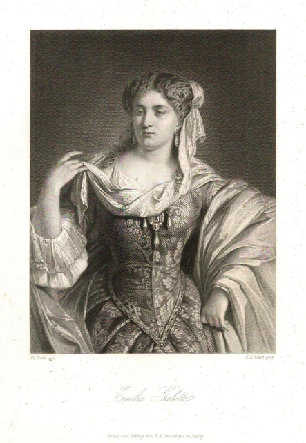 EMILIA GALOTTI, AUS Emilia Galotti. Original Stahlstich von 1868 EUR 21