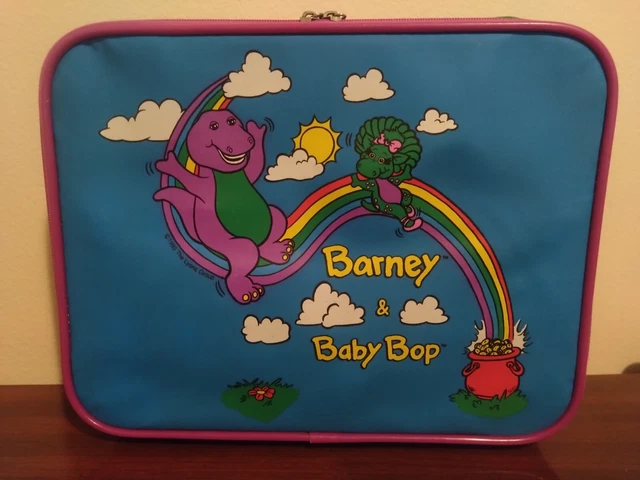 VINTAGE 1993 BARNEY & Baby Bop Kids Luggage Suitcase Collectible