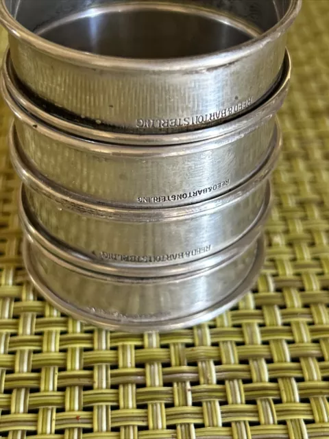 Reed Barton Sterling Silver Napkin Rings Set Of 4 No Mono