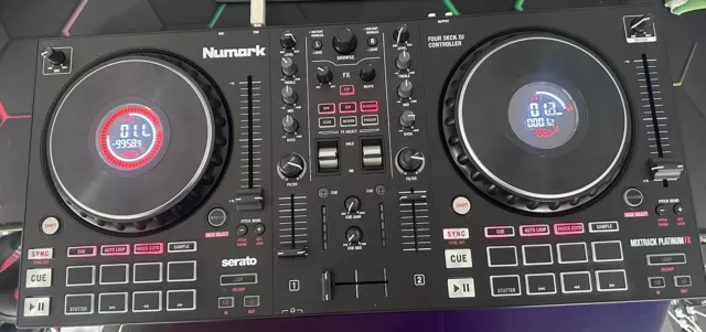 Numark Mixtrack Platinum FX - 4 Deck DJ Controller with DJ Mixer, Built-in Audio