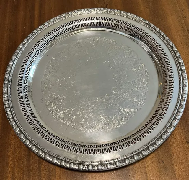 Two 12" Silver Plate Serving Trays, Rogers 1770 & Rogers 471