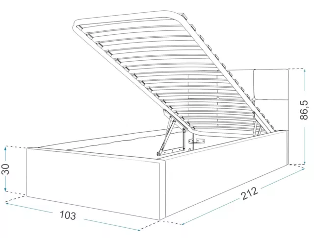 Boxspringbett Bett mit Lattenrost MATRATZE gepolsterte Jugendbett Doppelbett 3