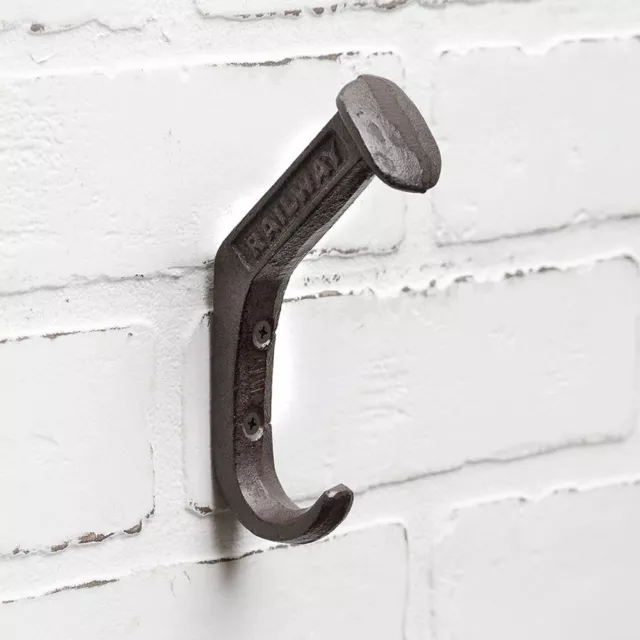 Railroad Spike Wall Hook Made of Cast Iron Mounting Screws Included